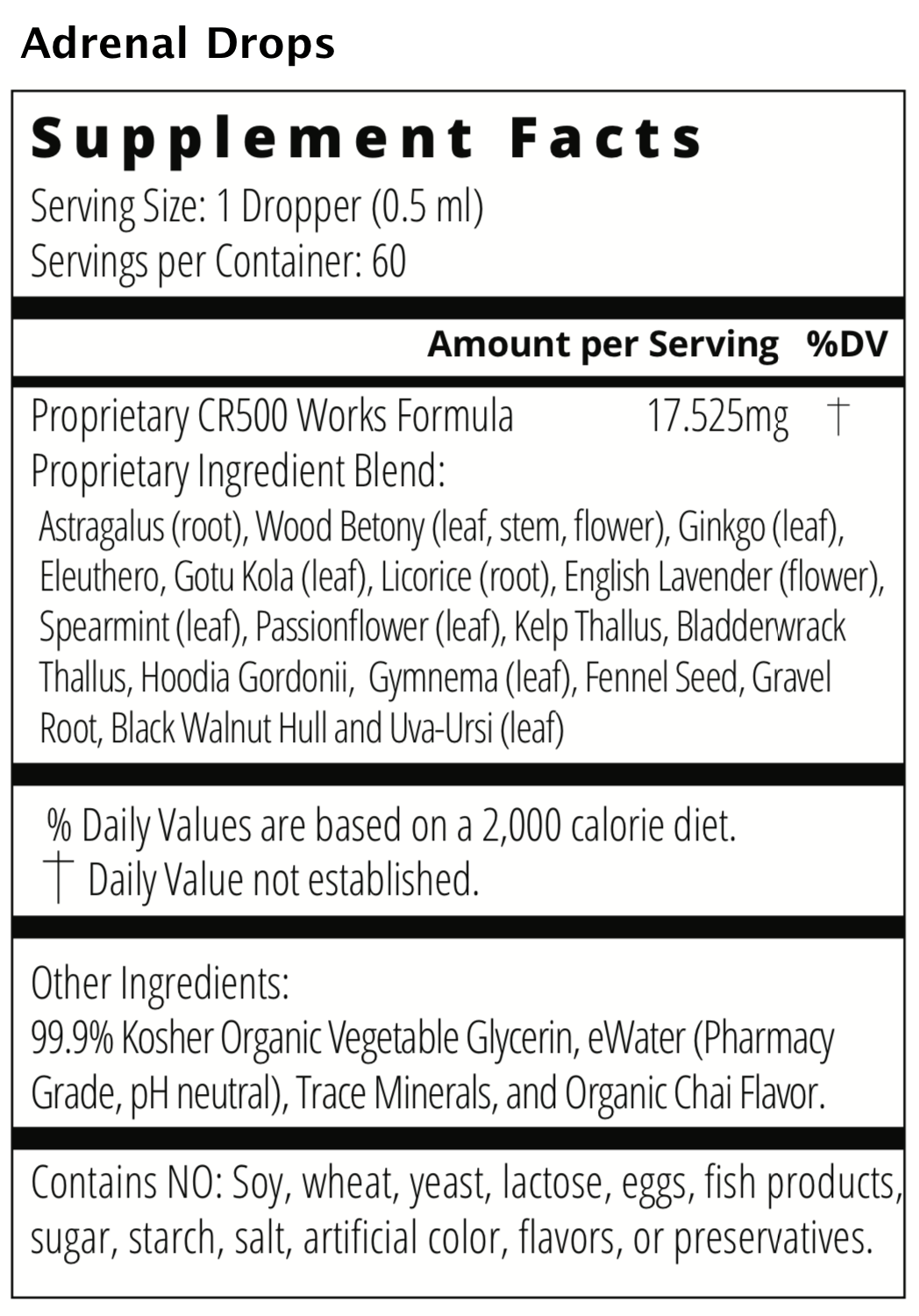 adrenal drops (1 bottle; 2-3 month supply)